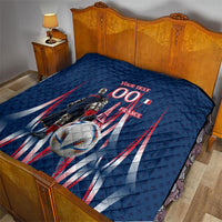 Personalized France Football Knight Quilt Medieval Knight Soccer Concept With Eiffel Tower