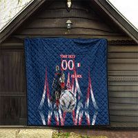 Personalized France Football Knight Quilt Medieval Knight Soccer Concept With Eiffel Tower