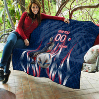 Personalized France Football Knight Quilt Medieval Knight Soccer Concept With Eiffel Tower