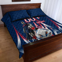 Personalized France Football Knight Quilt Bed Set Medieval Knight Soccer Concept With Eiffel Tower