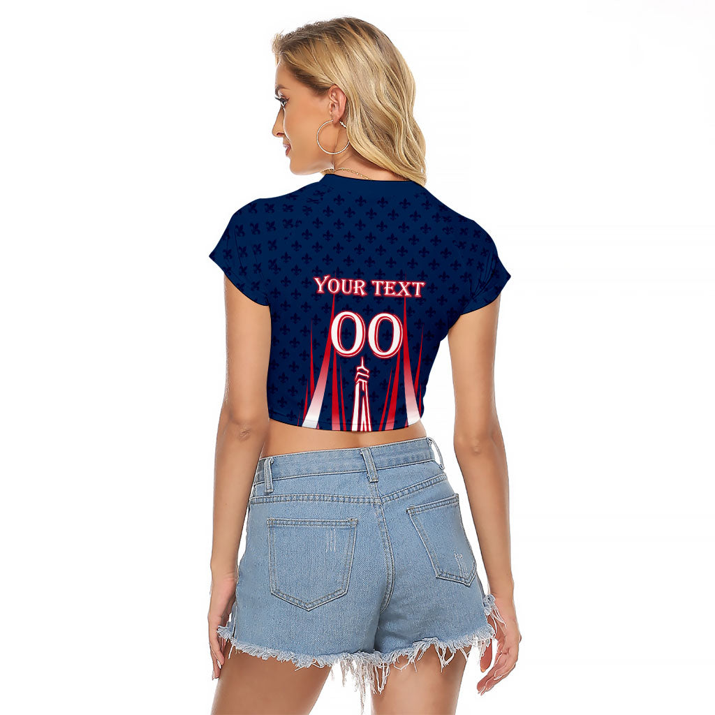 Personalized France Football Knight Raglan Cropped T Shirt Medieval Knight Soccer Concept With Eiffel Tower