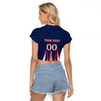 Personalized France Football Knight Raglan Cropped T Shirt Medieval Knight Soccer Concept With Eiffel Tower