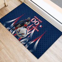 Personalized France Football Knight Rubber Doormat Medieval Knight Soccer Concept With Eiffel Tower