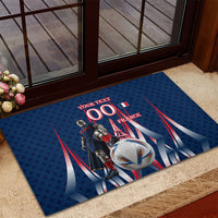 Personalized France Football Knight Rubber Doormat Medieval Knight Soccer Concept With Eiffel Tower