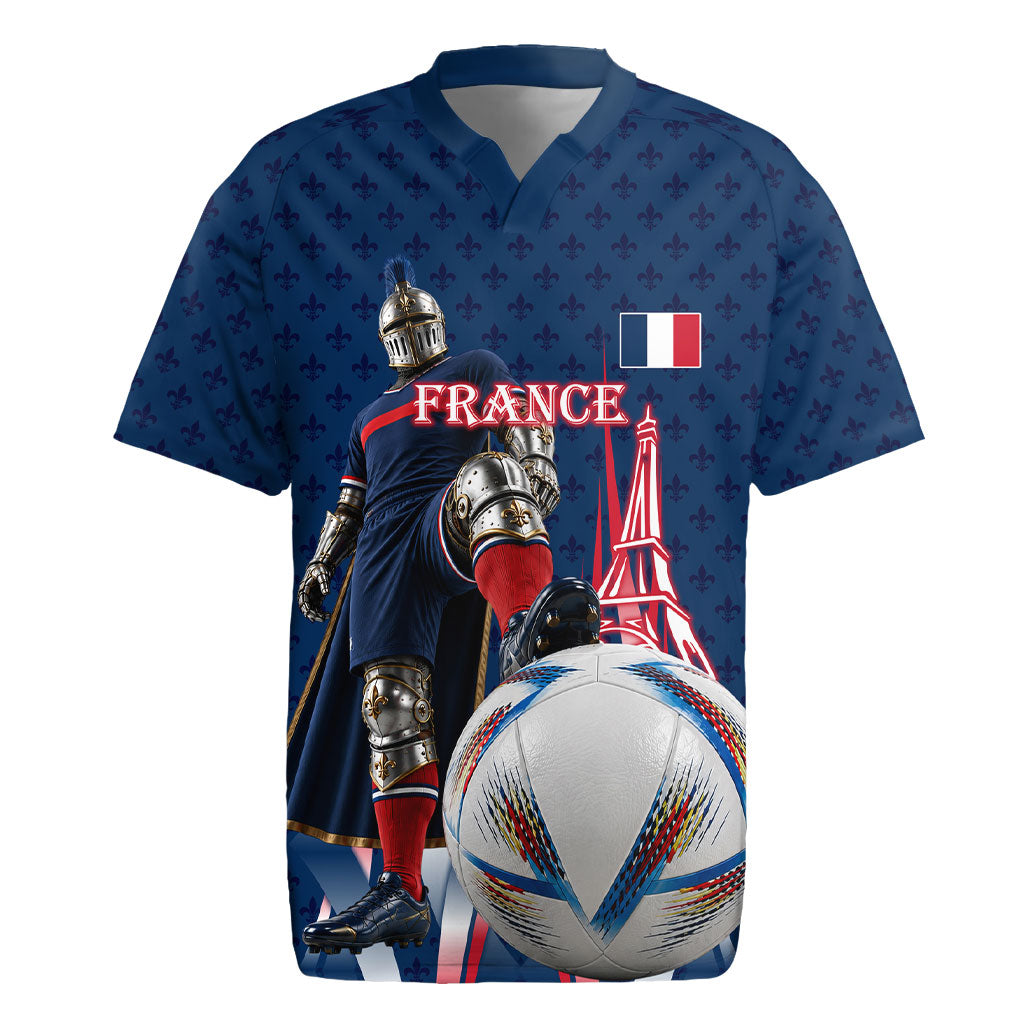Personalized France Football Knight Rugby Jersey Medieval Knight Soccer Concept With Eiffel Tower