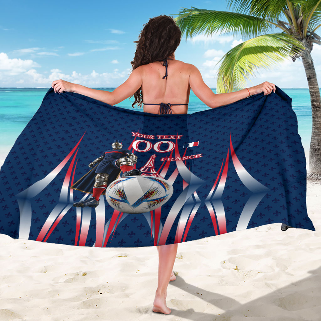 Personalized France Football Knight Sarong Medieval Knight Soccer Concept With Eiffel Tower