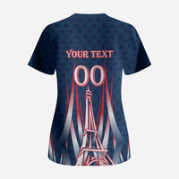 Personalized France Football Knight Scrub Top Medieval Knight Soccer Concept With Eiffel Tower