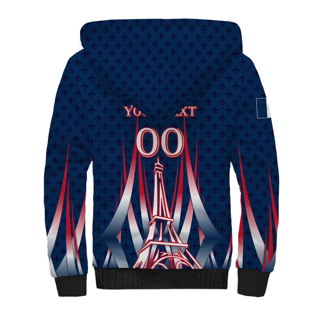 Personalized France Football Knight Sherpa Hoodie Medieval Knight Soccer Concept With Eiffel Tower