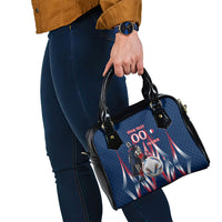 Personalized France Football Knight Shoulder Handbag Medieval Knight Soccer Concept With Eiffel Tower