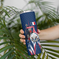 Personalized France Football Knight Skinny Tumbler Medieval Knight Soccer Concept With Eiffel Tower