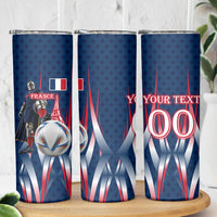Personalized France Football Knight Skinny Tumbler Medieval Knight Soccer Concept With Eiffel Tower