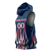Personalized France Football Knight Sleeveless Hoodie Medieval Knight Soccer Concept With Eiffel Tower