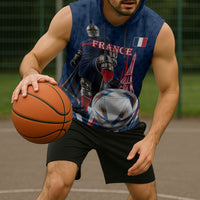 Personalized France Football Knight Sleeveless Hoodie Medieval Knight Soccer Concept With Eiffel Tower