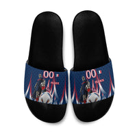 Personalized France Football Knight Slide Sandals Medieval Knight Soccer Concept With Eiffel Tower