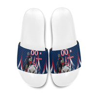 Personalized France Football Knight Slide Sandals Medieval Knight Soccer Concept With Eiffel Tower