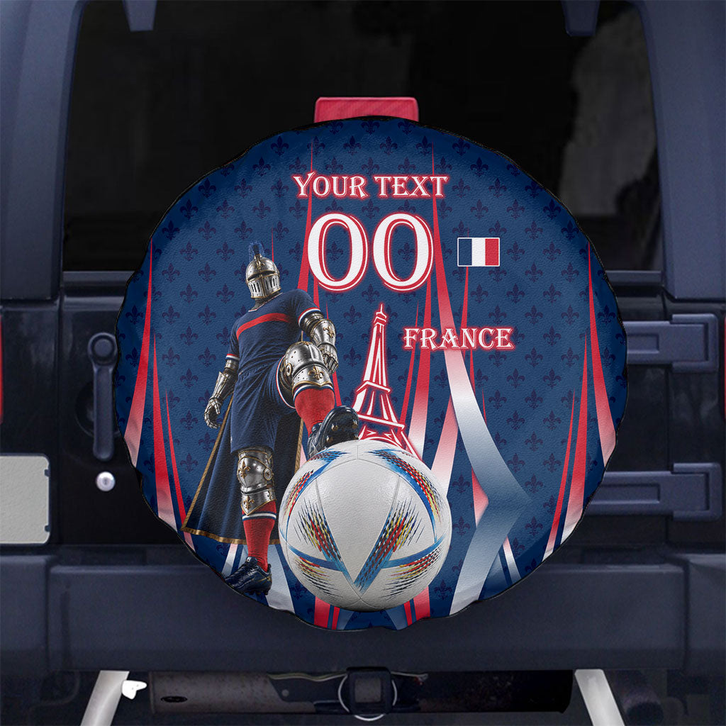 Personalized France Football Knight Spare Tire Cover Medieval Knight Soccer Concept With Eiffel Tower
