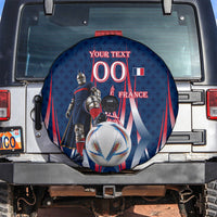 Personalized France Football Knight Spare Tire Cover Medieval Knight Soccer Concept With Eiffel Tower