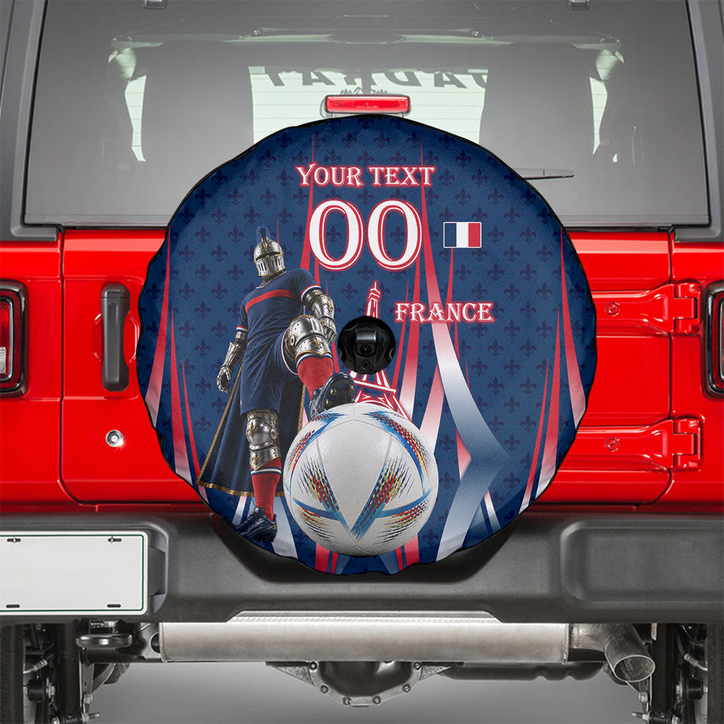 Personalized France Football Knight Spare Tire Cover Medieval Knight Soccer Concept With Eiffel Tower