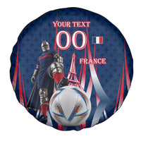 Personalized France Football Knight Spare Tire Cover Medieval Knight Soccer Concept With Eiffel Tower