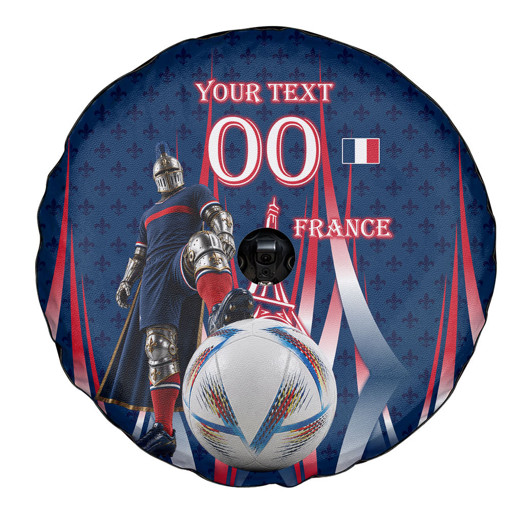 Personalized France Football Knight Spare Tire Cover Medieval Knight Soccer Concept With Eiffel Tower