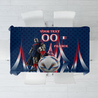 Personalized France Football Knight Tablecloth Medieval Knight Soccer Concept With Eiffel Tower