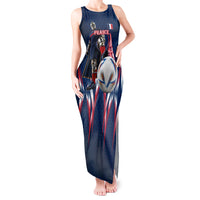 Personalized France Football Knight Tank Maxi Dress Medieval Knight Soccer Concept With Eiffel Tower