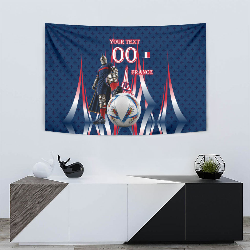 Personalized France Football Knight Tapestry Medieval Knight Soccer Concept With Eiffel Tower