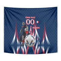Personalized France Football Knight Tapestry Medieval Knight Soccer Concept With Eiffel Tower