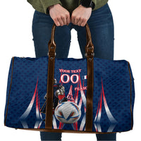 Personalized France Football Knight Travel Bag Medieval Knight Soccer Concept With Eiffel Tower