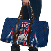 Personalized France Football Knight Travel Bag Medieval Knight Soccer Concept With Eiffel Tower