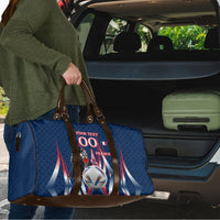 Personalized France Football Knight Travel Bag Medieval Knight Soccer Concept With Eiffel Tower