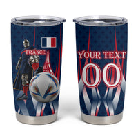 Personalized France Football Knight Tumbler Cup Medieval Knight Soccer Concept With Eiffel Tower