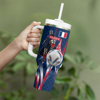 Personalized France Football Knight Tumbler With Handle Medieval Knight Soccer Concept With Eiffel Tower