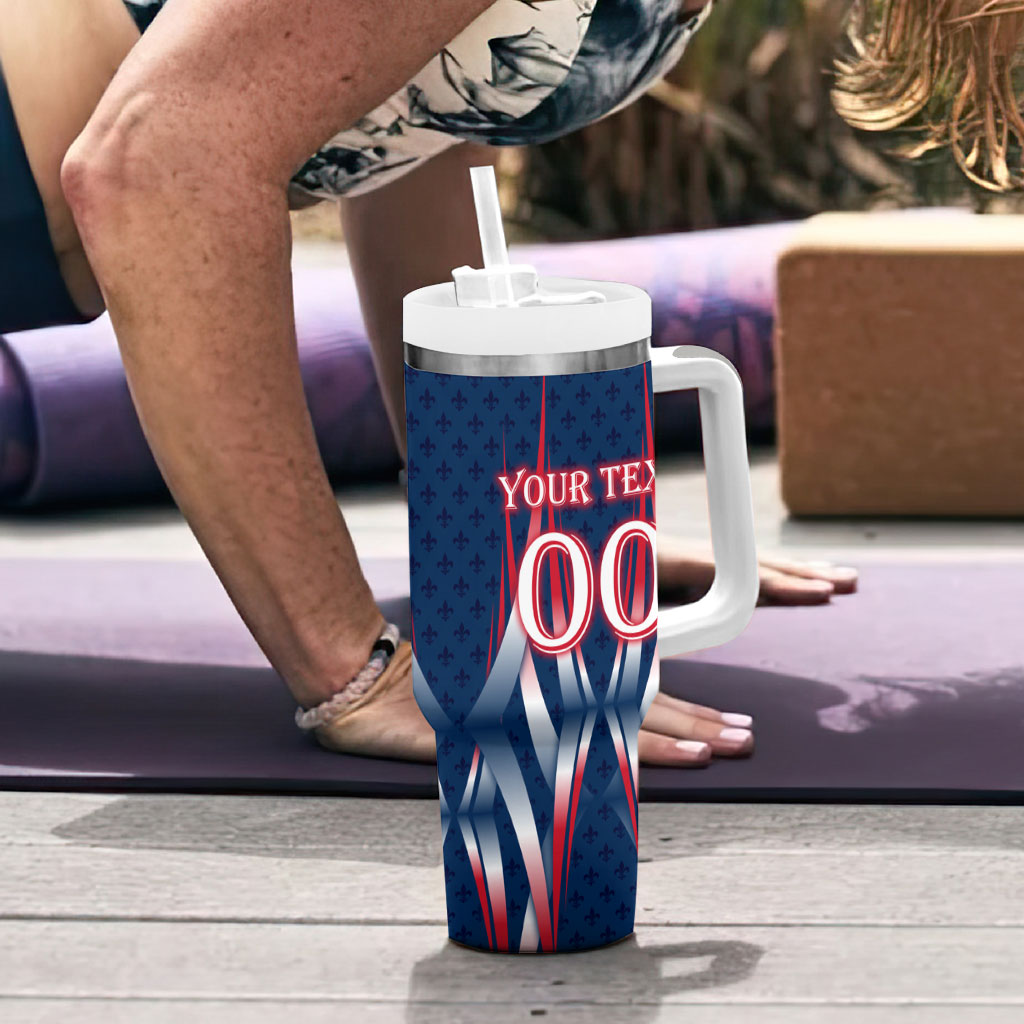 Personalized France Football Knight Tumbler With Handle Medieval Knight Soccer Concept With Eiffel Tower