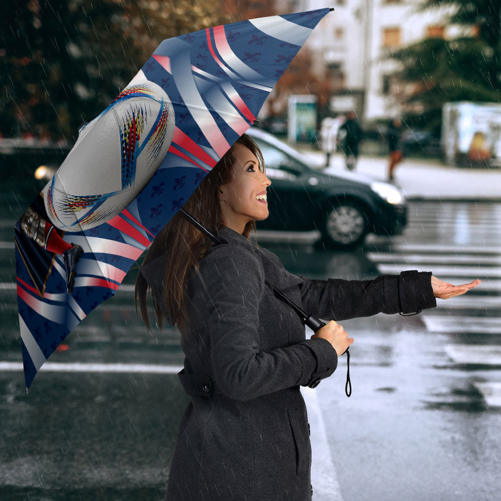 Personalized France Football Knight Umbrella Medieval Knight Soccer Concept With Eiffel Tower