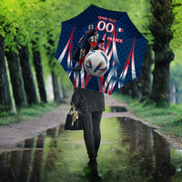 Personalized France Football Knight Umbrella Medieval Knight Soccer Concept With Eiffel Tower