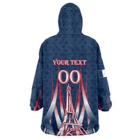 Personalized France Football Knight Wearable Blanket Hoodie Medieval Knight Soccer Concept With Eiffel Tower