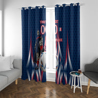 Personalized France Football Knight Window Curtain Medieval Knight Soccer Concept With Eiffel Tower