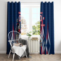 Personalized France Football Knight Window Curtain Medieval Knight Soccer Concept With Eiffel Tower