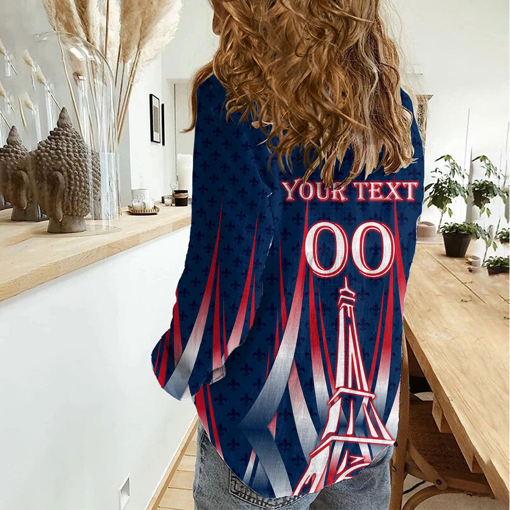 Personalized France Football Knight Women Casual Shirt Medieval Knight Soccer Concept With Eiffel Tower