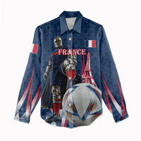 Personalized France Football Knight Women Casual Shirt Medieval Knight Soccer Concept With Eiffel Tower