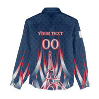 Personalized France Football Knight Women Casual Shirt Medieval Knight Soccer Concept With Eiffel Tower