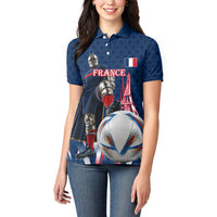 Personalized France Football Knight Women Polo Shirt Medieval Knight Soccer Concept With Eiffel Tower
