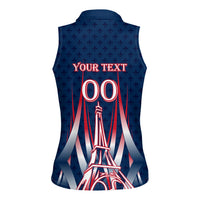 Personalized France Football Knight Women Sleeveless Polo Shirt Medieval Knight Soccer Concept With Eiffel Tower
