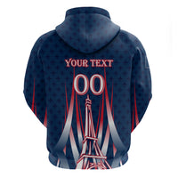 Personalized France Football Knight Zip Hoodie Medieval Knight Soccer Concept With Eiffel Tower