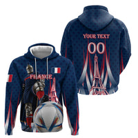 Personalized France Football Knight Zip Hoodie Medieval Knight Soccer Concept With Eiffel Tower