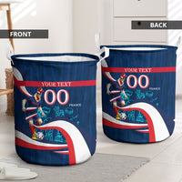 Personalized France Gallic Rooster Football Laundry Basket Rooster Mascot French Culture Doodle