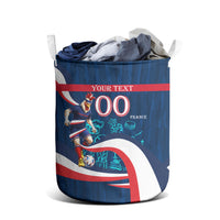 Personalized France Gallic Rooster Football Laundry Basket Rooster Mascot French Culture Doodle