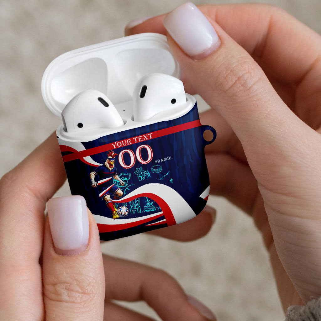 Personalized France Gallic Rooster Football AirPods Case Rooster Mascot French Culture Doodle