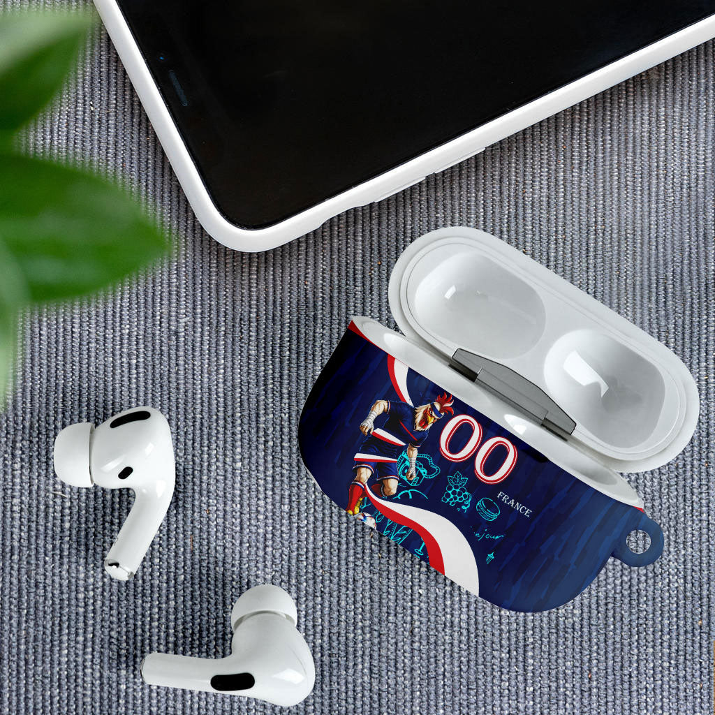 Personalized France Gallic Rooster Football AirPods Case Rooster Mascot French Culture Doodle
